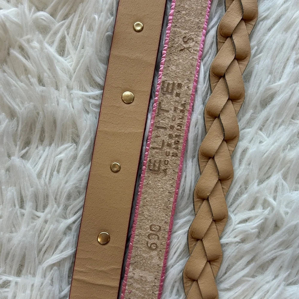Girls 3 belts Lot Bundle. Sizes XS , 4-7- Pink, Gold, Burgundy-Children Belt Set